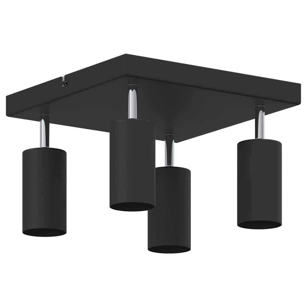 Ceiling Spotlight with Spotlights Black 26 x 26 x 16 cm Metal