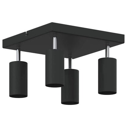 Ceiling Spotlight with Spotlights Black 26 x 26 x 16 cm Metal