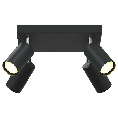 Ceiling Spotlight with Spotlights Black 26 x 26 x 16 cm Metal
