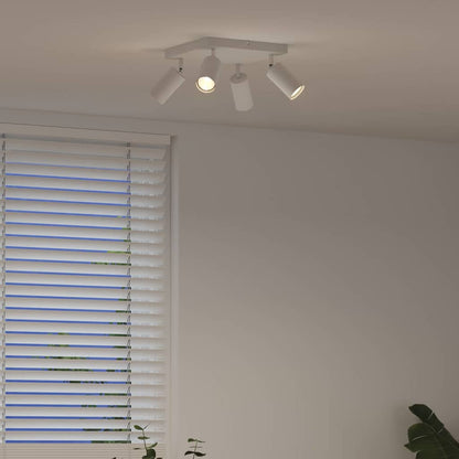 Ceiling Spotlight with Spotlights White 26 x 26 x 16 cm Metal