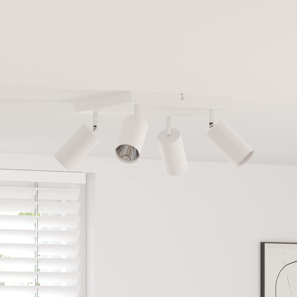 Ceiling Spotlight with Spotlights White 26 x 26 x 16 cm Metal
