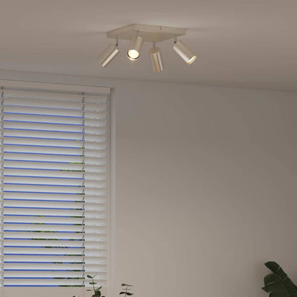 Ceiling Spotlight with Spotlights Nickel 26 x 26 x 16 cm Metal