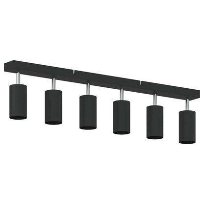 Ceiling Spotlight with Spotlights Black 73 x 6 x 16 cm Metal