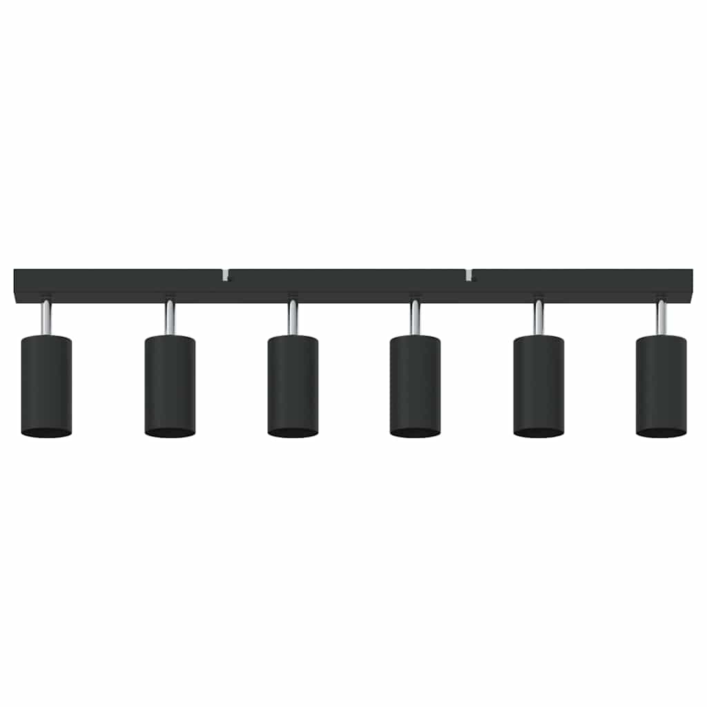 Ceiling Spotlight with Spotlights Black 73 x 6 x 16 cm Metal
