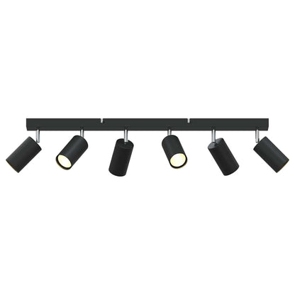 Ceiling Spotlight with Spotlights Black 73 x 6 x 16 cm Metal