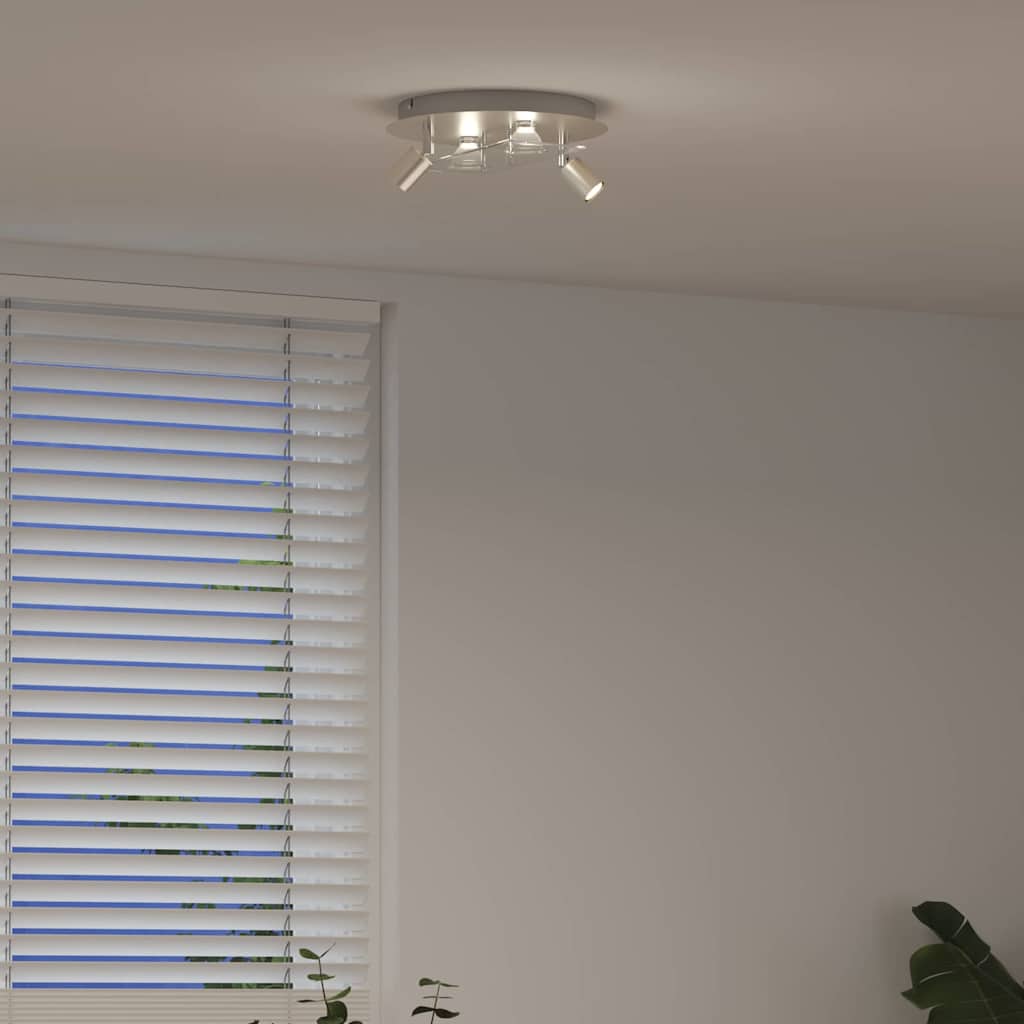Ceiling Spotlight Nickel 29 x 29 x 11 cm Steel and Glass