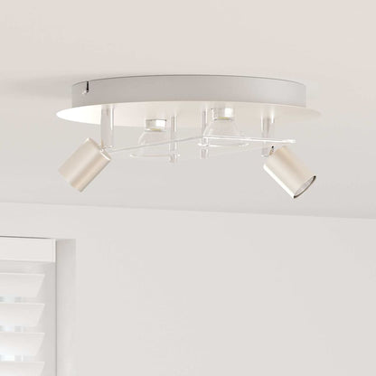 Ceiling Spotlight Nickel 29 x 29 x 11 cm Steel and Glass