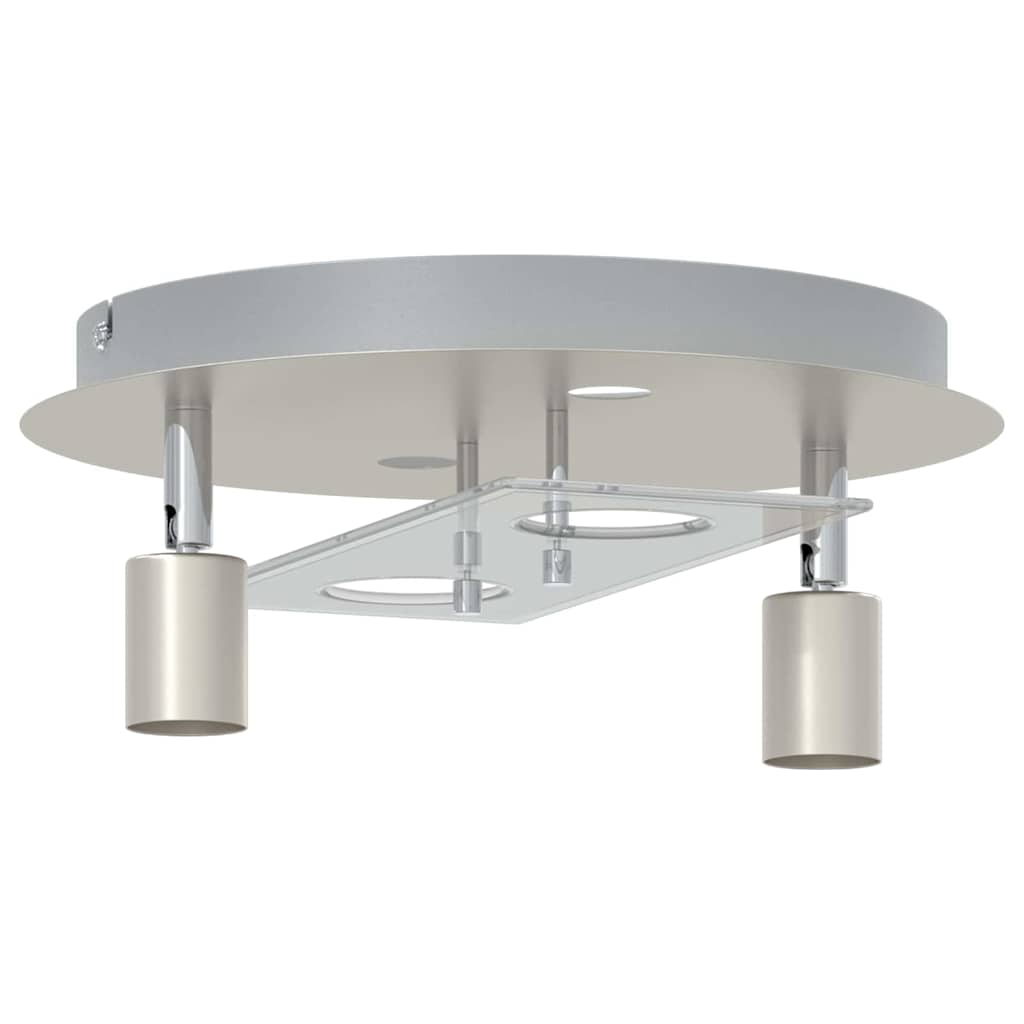 Ceiling Spotlight Nickel 29 x 29 x 11 cm Steel and Glass