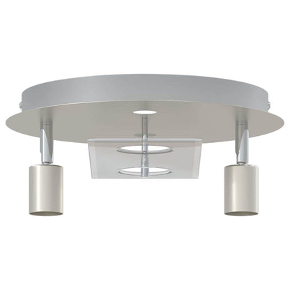 Ceiling Spotlight Nickel 29 x 29 x 11 cm Steel and Glass