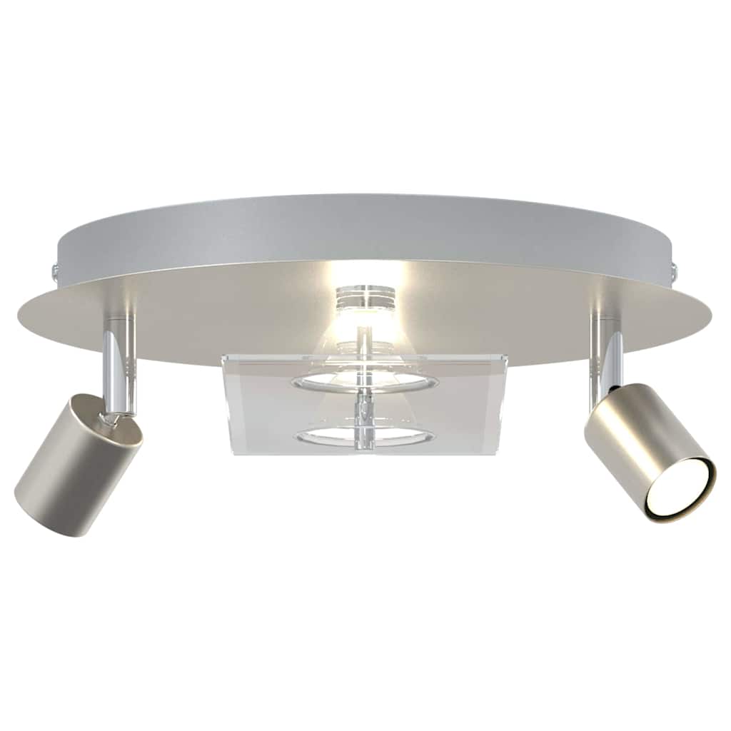 Ceiling Spotlight Nickel 29 x 29 x 11 cm Steel and Glass