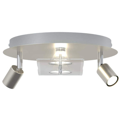 Ceiling Spotlight Nickel 29 x 29 x 11 cm Steel and Glass