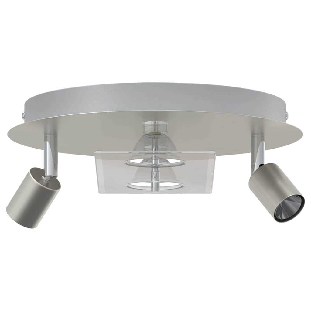Ceiling Spotlight Nickel 29 x 29 x 11 cm Steel and Glass
