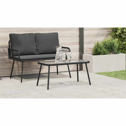 Coffee Table Black 90 x 45 x 43 cm Poly Rattan