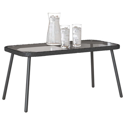 Coffee Table Black 90 x 45 x 43 cm Poly Rattan