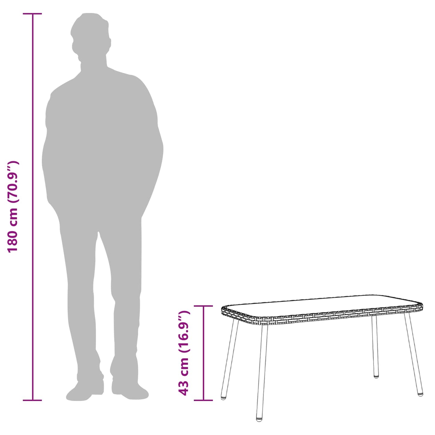 Coffee Table Brown and Black 90 x 45 x 43 cm