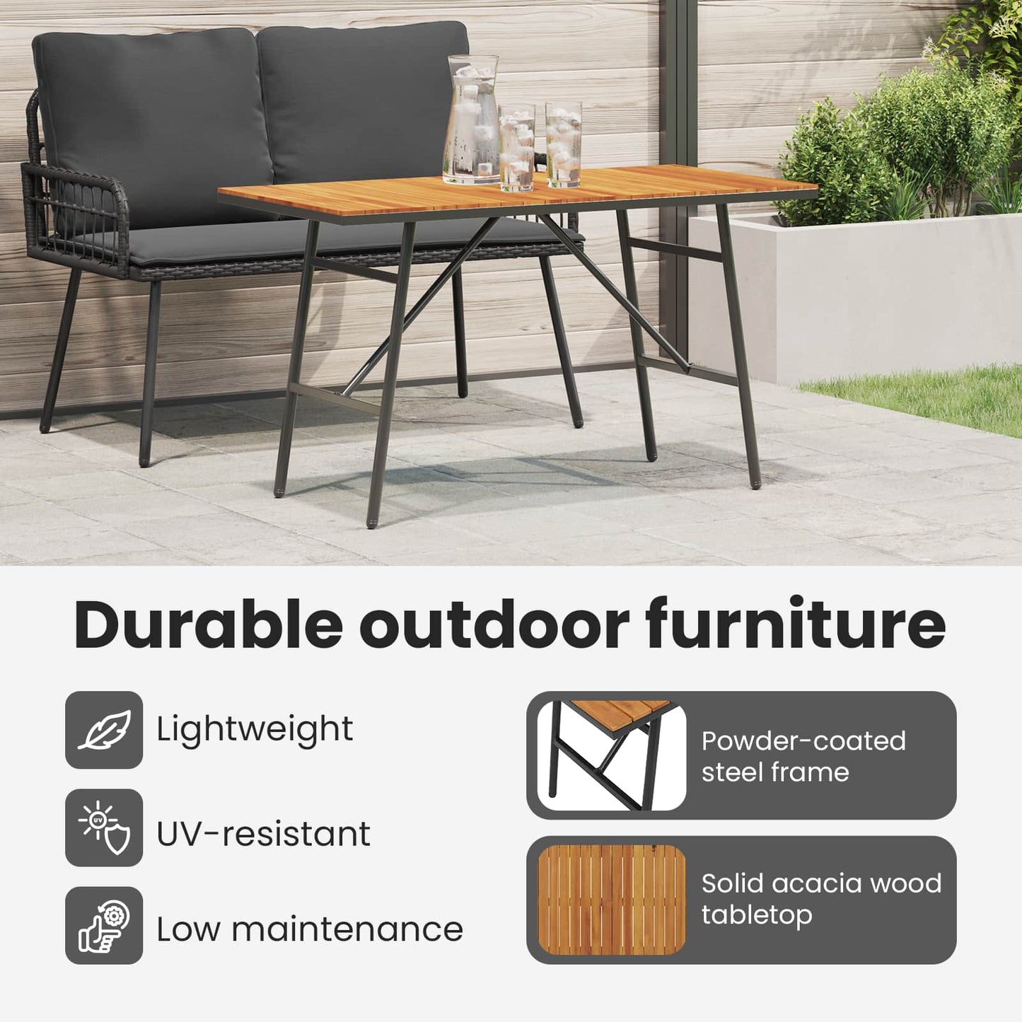 Dining Table Brown 110 x 55 x 61.5 cm Solid Acacia Wood