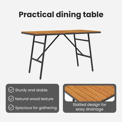 Dining Table Brown 110 x 55 x 61.5 cm Solid Acacia Wood