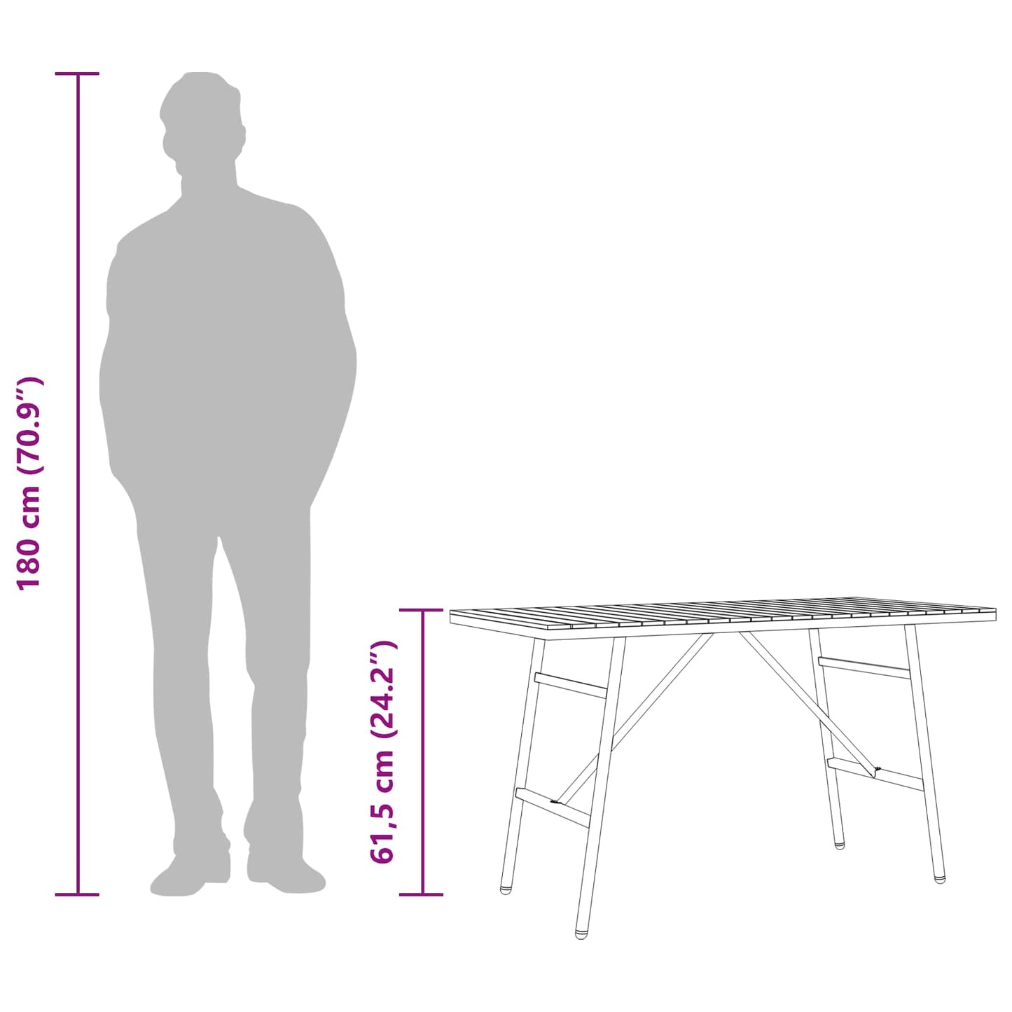 Dining Table Brown 110 x 55 x 61.5 cm Solid Acacia Wood
