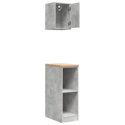 Garage Cabinets 2 pcs Concrete Grey Engineered Wood