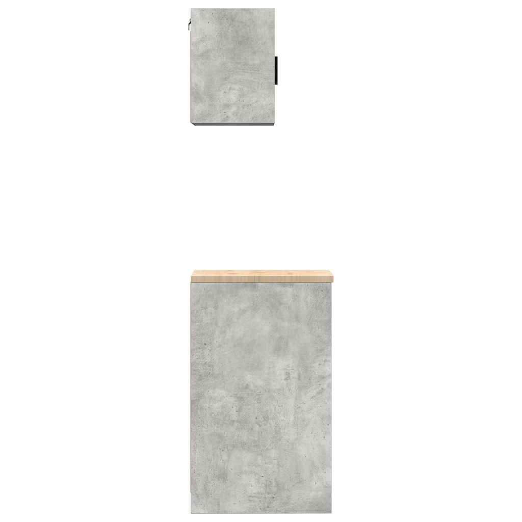 Garage Cabinets 2 pcs Concrete Grey Engineered Wood