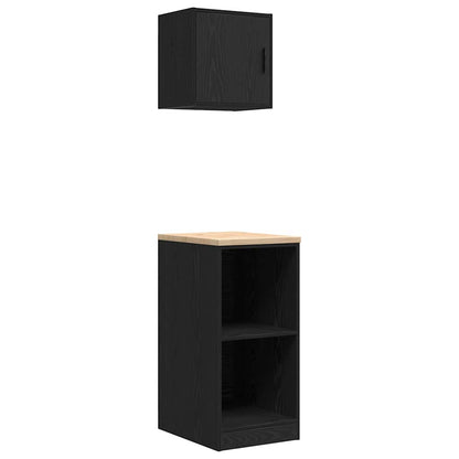 Garage Cabinets 2 pcs Black Engineered Wood