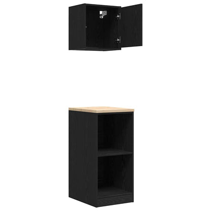 Garage Cabinets 2 pcs Black Engineered Wood