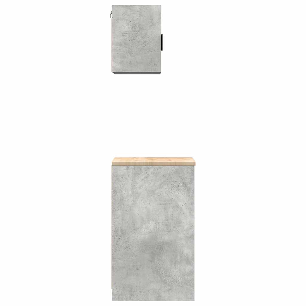 Garage Cabinets 2 pcs Concrete Grey Engineered Wood
