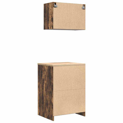 Garage Cabinets 2 pcs Smoked Oak Engineered Wood
