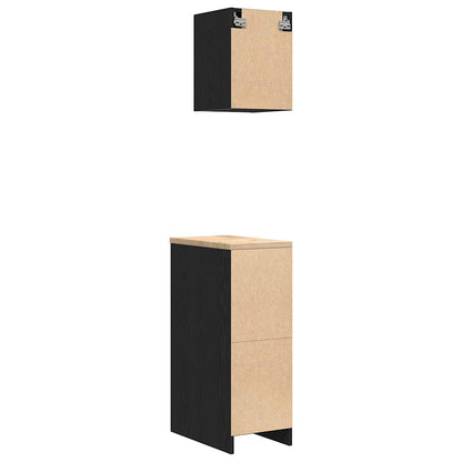 Garage Cabinets 2 pcs Black Engineered Wood