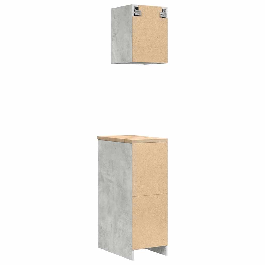 Garage Cabinets 2 pcs Concrete Grey Engineered Wood