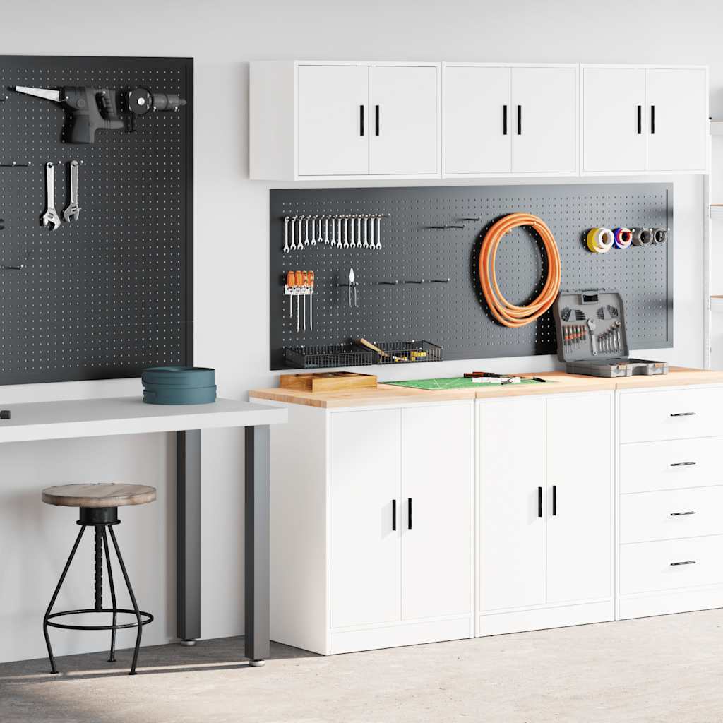 Garage Cabinets 2 pcs White Engineered Wood