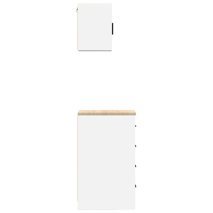 Garage Cabinets 2 pcs White Engineered Wood