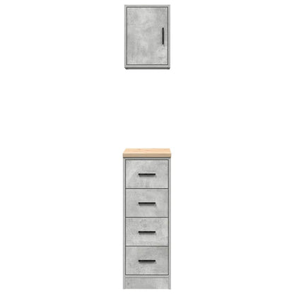 Garage Cabinets 2 pcs Concrete Grey Engineered Wood