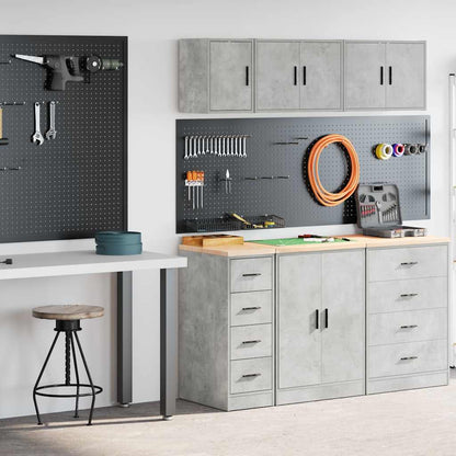 Garage Cabinets 2 pcs Concrete Grey Engineered Wood