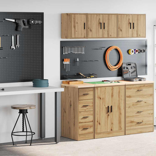 Garage Cabinets 2 pcs Artisan Oak Engineered Wood