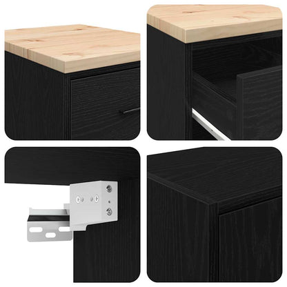Garage Cabinets 2 pcs Black Engineered Wood