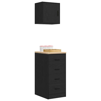 Garage Cabinets 2 pcs Black Engineered Wood
