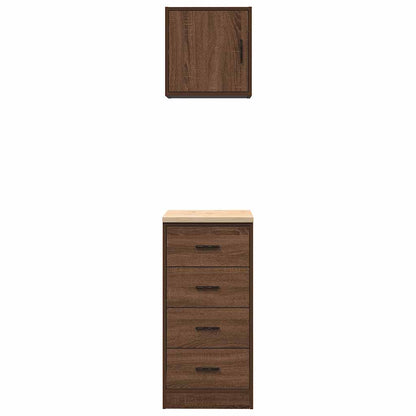 Garage Cabinets 2 pcs Brown Oak Engineered Wood
