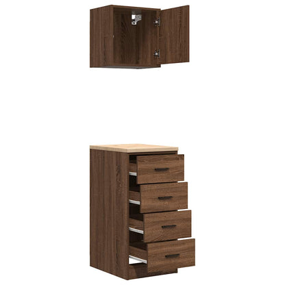 Garage Cabinets 2 pcs Brown Oak Engineered Wood