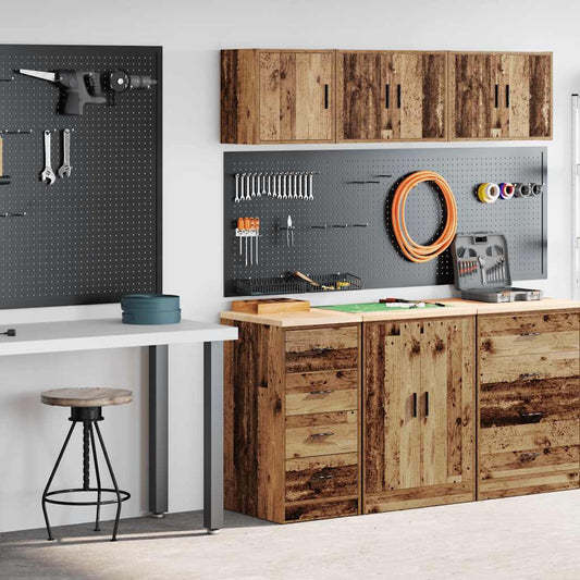 Garage Cabinets 2 pcs Old Wood Engineered Wood