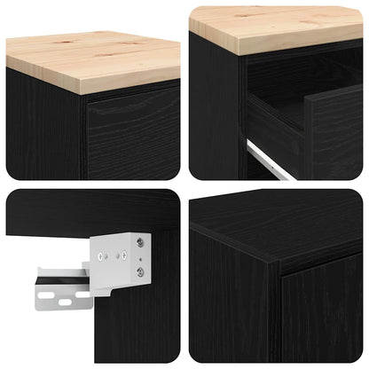 Garage Cabinets 2 pcs Black Engineered Wood