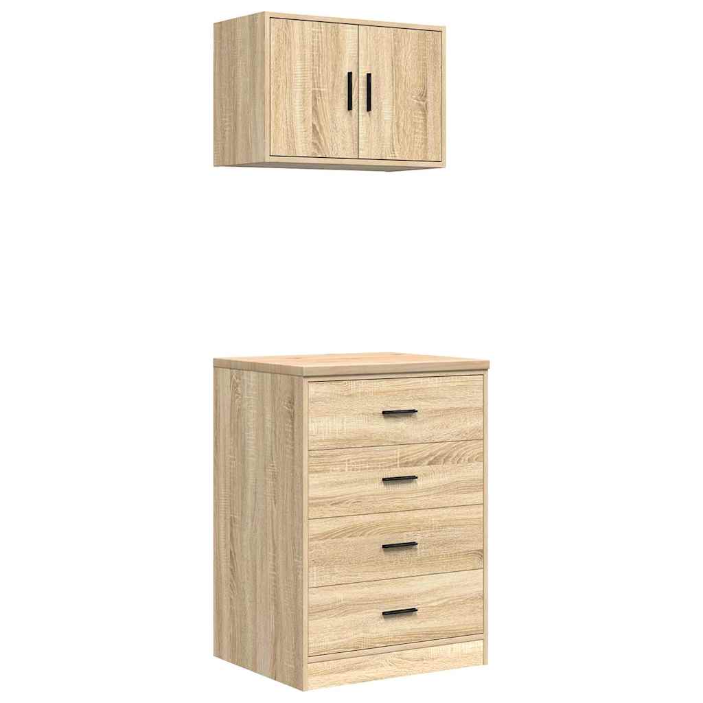Garage Cabinets 2 pcs Sonoma Oak Engineered Wood