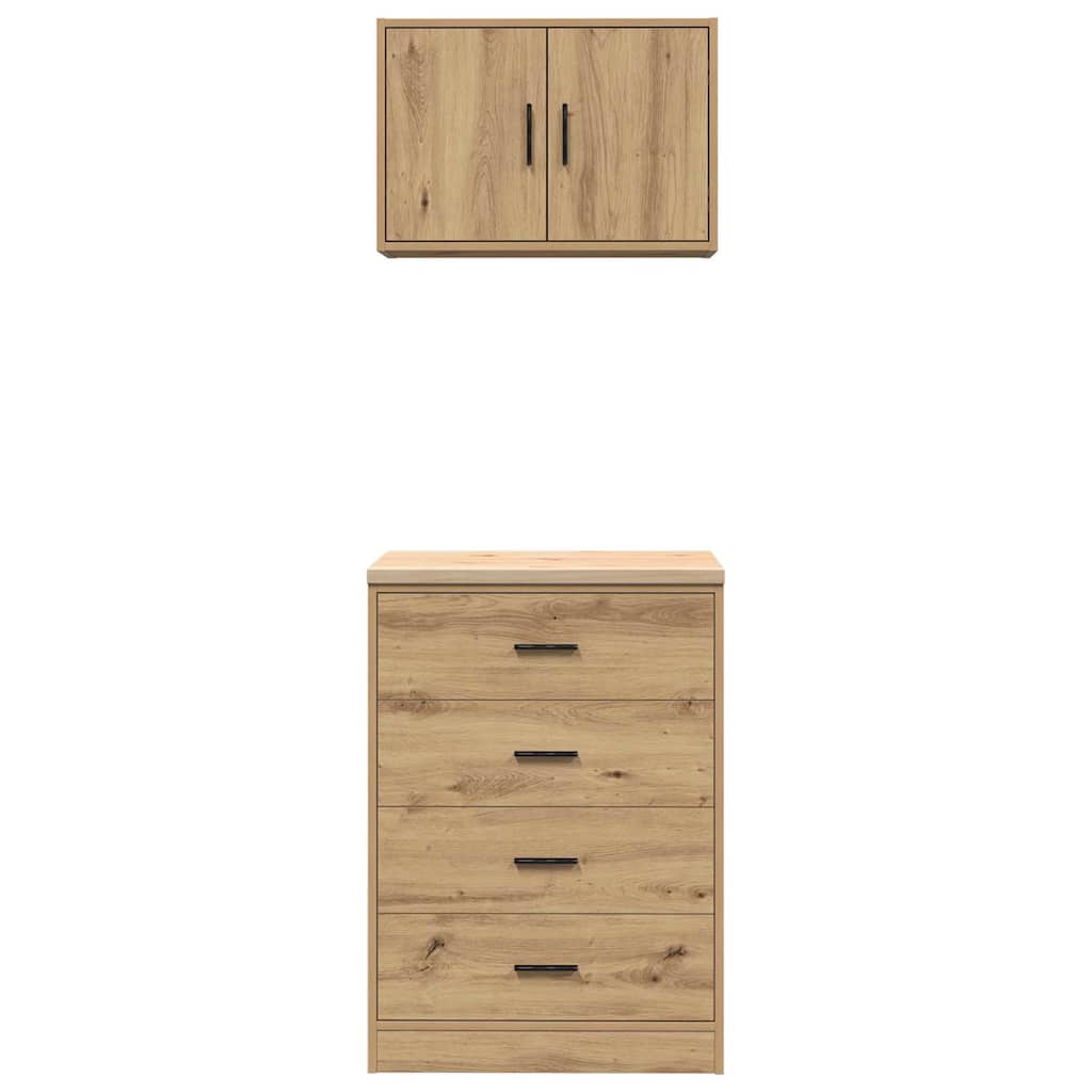 Garage Cabinets 2 pcs Artisan Oak Engineered Wood
