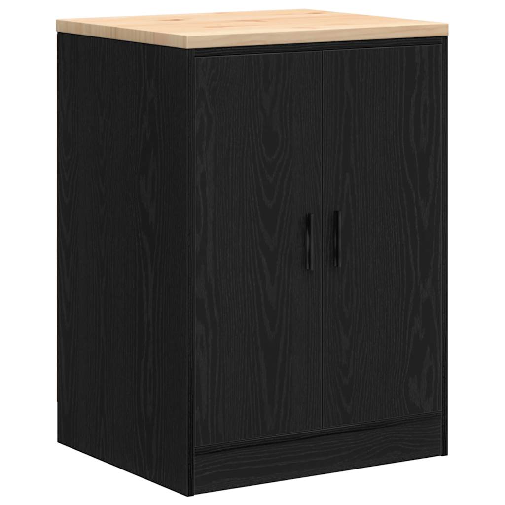 Garage Cabinets 6 pcs Black Engineered Wood