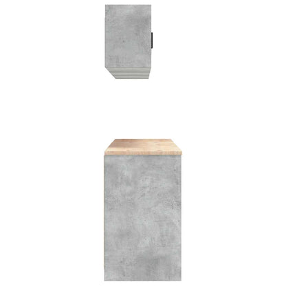 Garage Cabinets 6 pcs Concrete Grey Engineered Wood