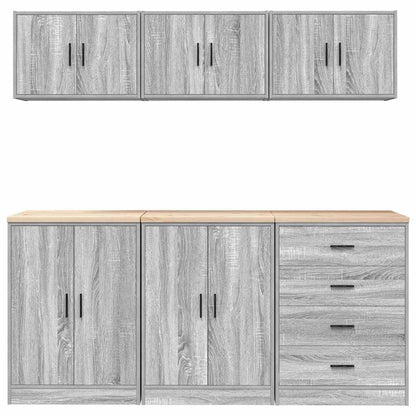 Garage Cabinets 6 pcs Grey Sonoma Engineered Wood