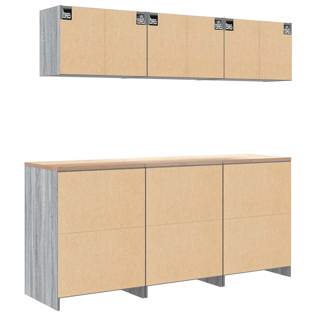 Garage Cabinets 6 pcs Grey Sonoma Engineered Wood