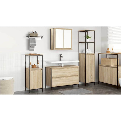 Bathroom Furniture Set 3 pcs Sonoma Oak Engineered Wood