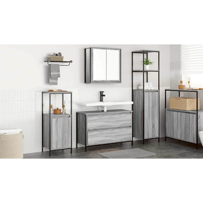 Bathroom Furniture Set 3 pcs Grey Sonoma Engineered Wood