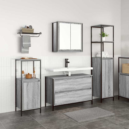 Bathroom Furniture Set 3 pcs Grey Sonoma Engineered Wood